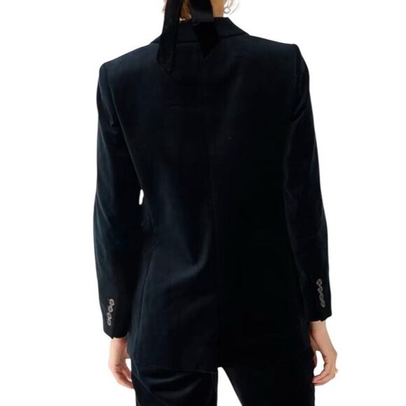 J.Crew Willa Blazer Womens 2 Black Stretch Velvet One Button‎ Preppy Academia - Picture 8 of 16